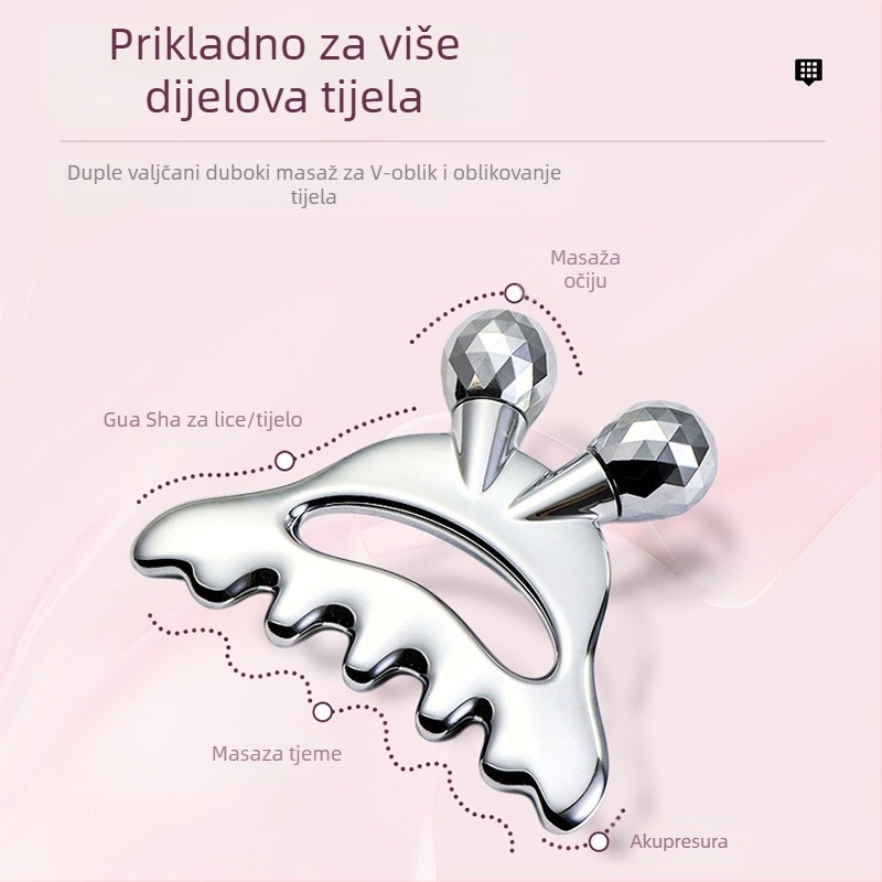 Metalni češalj za masažu vlasišta, višenamjenska glava, meridian češalj, mala ploča za ljepotu Monster, valjak za masažu lica