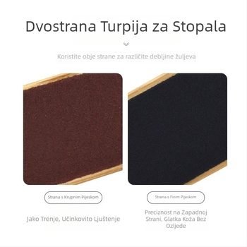 Drveni dvostrani piling za stopala za kozmetičke salone, piling stopala, kućnu pedikuru i uklanjanje mrtve kože, veleprodaja tvornica