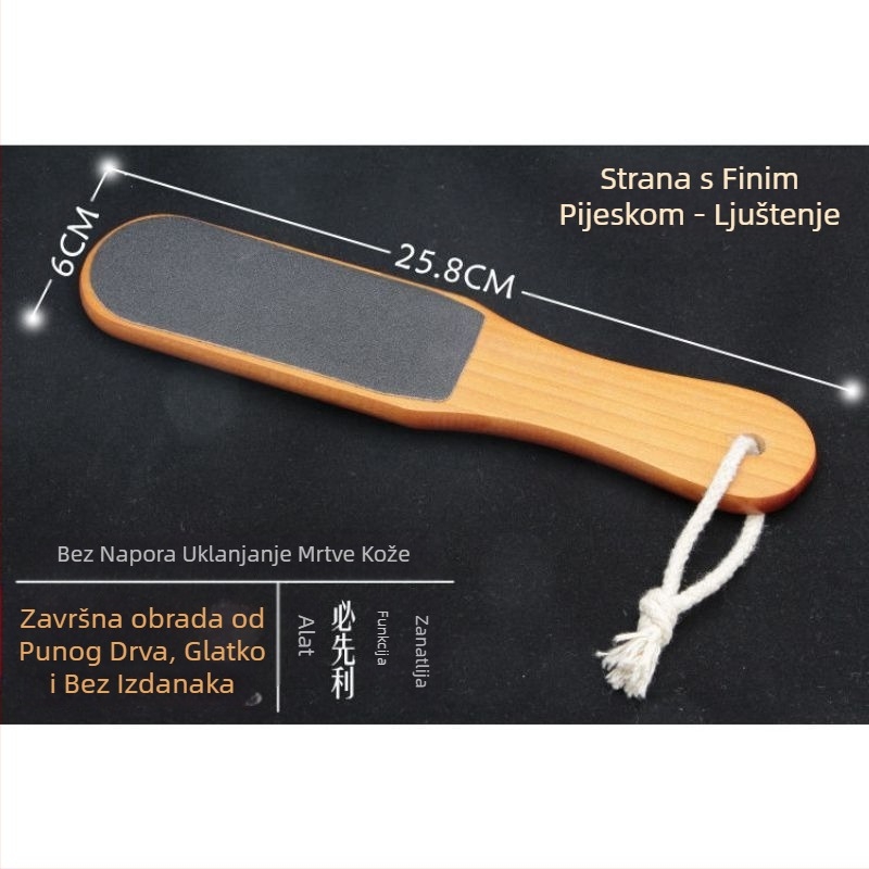 Drveni dvostrani piling za stopala za kozmetičke salone, piling stopala, kućnu pedikuru i uklanjanje mrtve kože, veleprodaja tvornica