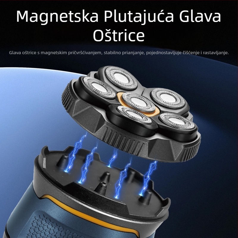 2025 Bald Head Artifact Six-Blade Shaving Special Muški aparat za brijanje velike snage za samostalno brijanje ćelave kose