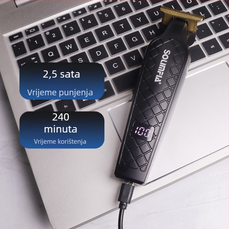 Električni stroj za šišanje za muškarce, glava za brijanje, električni stroj za šišanje s USB punjivom glavom za ulje, stroj za rezbarenje, frizerski salon, električni stroj za šišanje na veliko