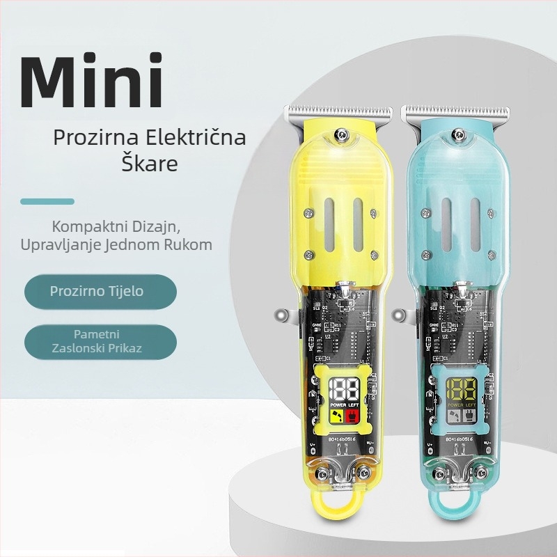 Prekogranični mini profesionalni prozirni muški rezbar za ulje na glavi Mark električni šišač za lagano podrezivanje električni šišač za kosu