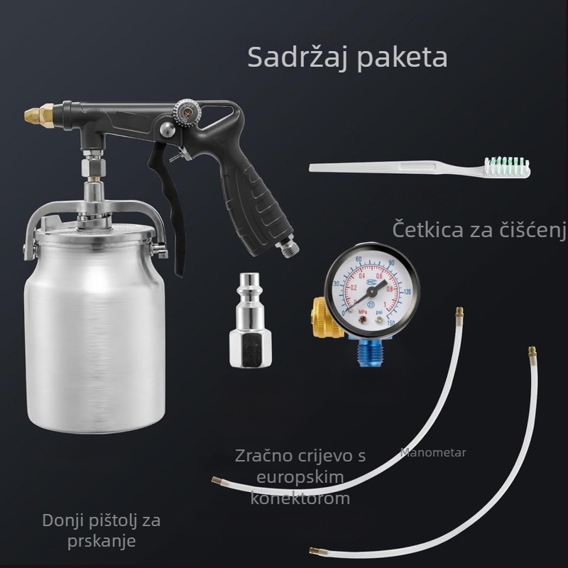 Aluminijski pištolj za prskanje za automobile, gornji i donji spremnici visoke atomizacije, pištolj za prskanje lateks boje, pneumatski pištolj za prskanje premaza boje