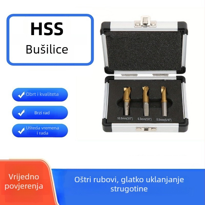 Set od 3 komada HSS CO kobaltnih rezača za točkasto zavarivanje, svrdlo za točkasto zavarivanje od titana, pogodno za obradu automobilskih limova
