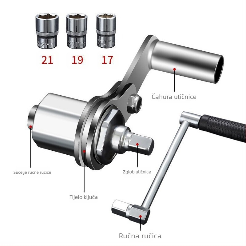 Ključ za uštedu rada u automobilu, demontaža guma, nasadni ključ za povećanje sile, alati za demontažu i popravak vijaka u automobilu, izdržljiv i snažan