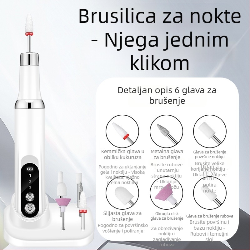 Električna brusilica za nokte, mini prijenosna brusilica za nokte, pisani test, brusilica za nokte, punjenje, tvornica alata za brušenje noktiju, veleprodaja