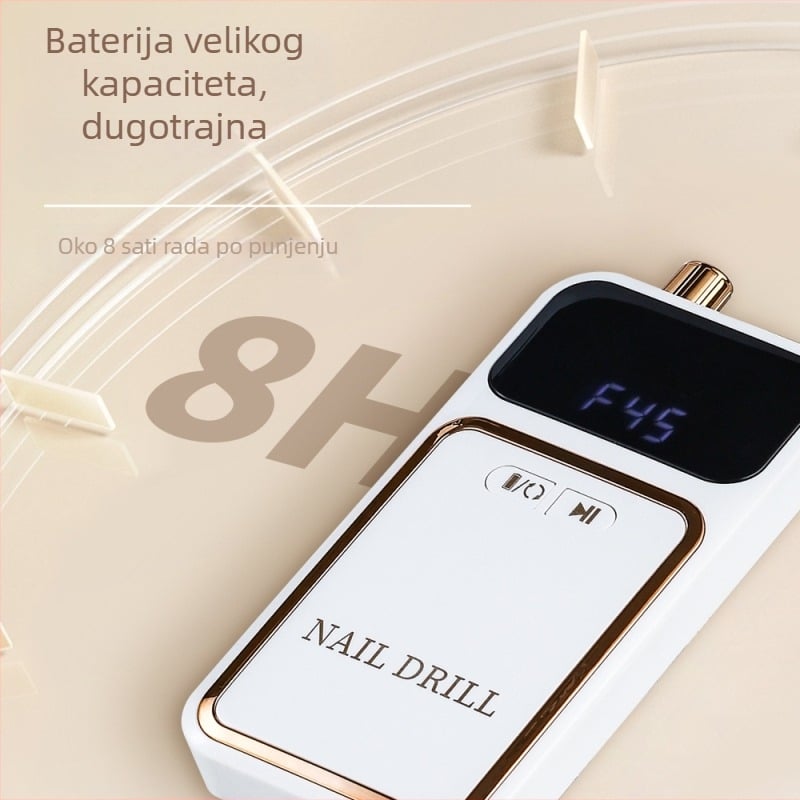 Kompletan set električnih prijenosnih punjivih laka za nokte za manikuru bez pregrijavanja