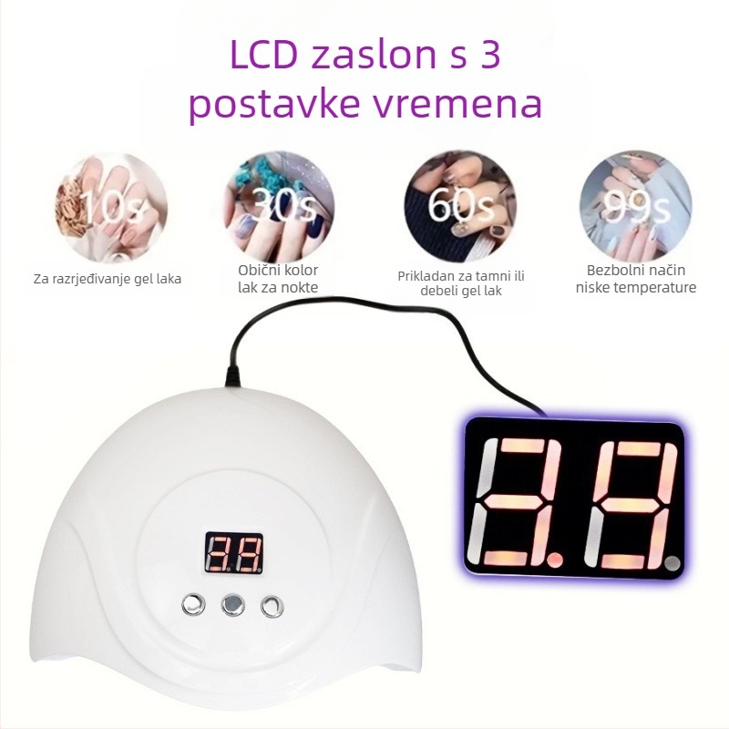 Prekogranična 72W nova S3 lampa za nokte s USB kabelom, aparat za fototerapiju, inteligentni indukcijski lak za nokte, brzosušeća lampa za pečenje s 24 lampe
