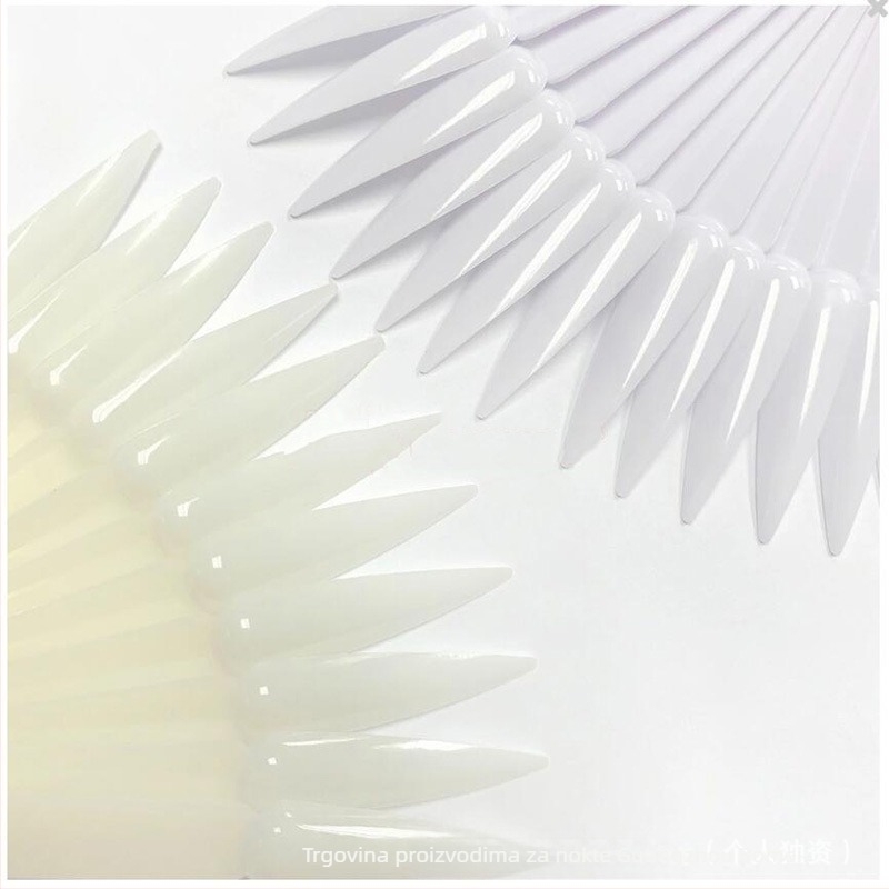 Prekogranična kartica u boji za nokte, 50 komada, šiljaste lepezaste kartice u boji, ljepilo za nokte, pločica za vježbanje s pločicom u boji