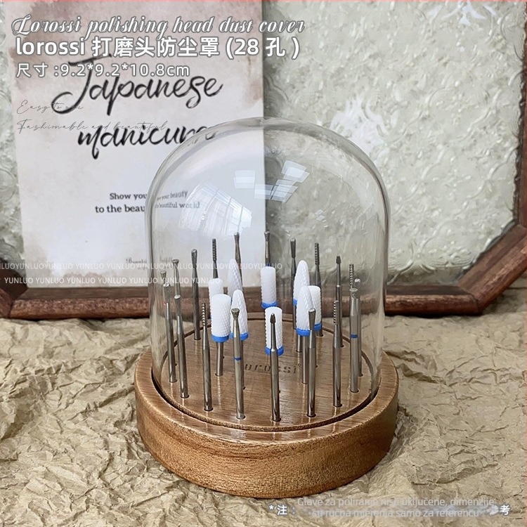 Nail Art Vintage Walnut boje brusne glave za pohranu, ploča za pohranu, porozni napredni stalak za pohranu, baza za izlaganje