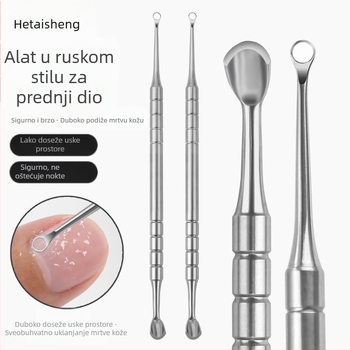 Kružna kosa glava za nokte, čelični potisni alat za nošenje oklopa, štapić za nokte, šipka za uklanjanje oklopa, ruski prsten s dvostrukom glavom, potkovani potisni alat