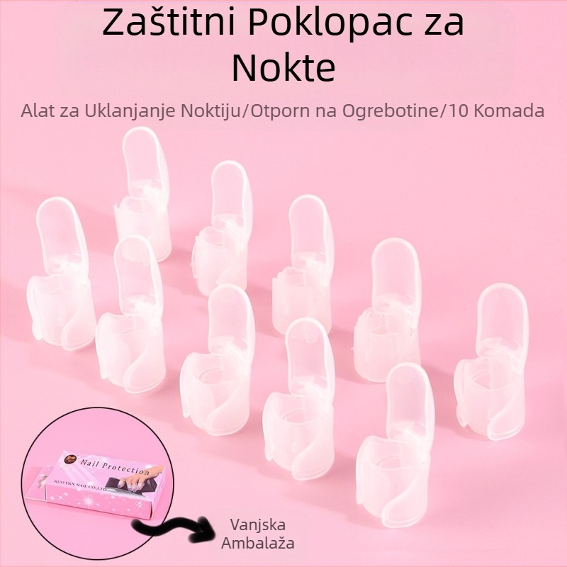 Novi kompletni set zaštitnih navlaka za manikuru, lak za nokte, nokti koji se mogu nositi, zaštitni premazi protiv ogrebotina, alati za njegu manikure, prozirni 10 komada