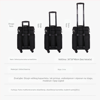 Profesionalna kutija za šminku, kutija za kolica, kutija za alat za tetoviranje, manikuru i trepavice, najlonska torba za šminku velikog kapaciteta