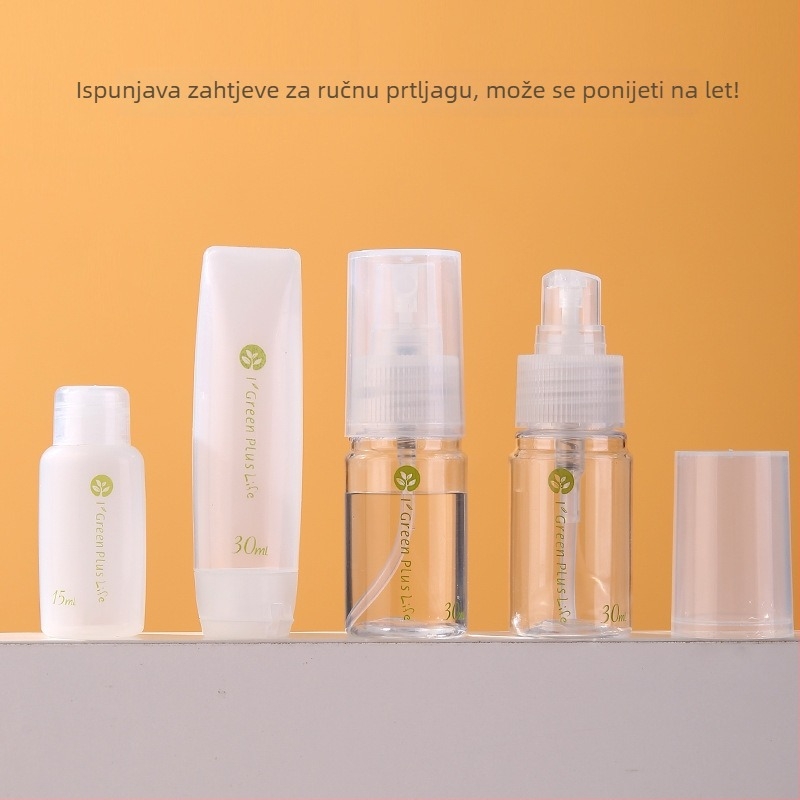 Putni set od 10 dijelova u boci, prijenosna kozmetička i njegujuća prazna boca, boca za losion za pranje u avionu, pritisna