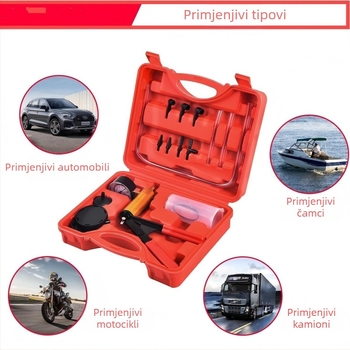 Ručni usisni pištolj za popravak kočione tekućine plavog automobila, alat za zamjenu kočione tekućine, crveni