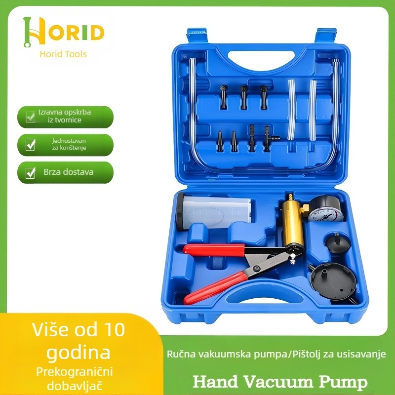 Ručni usisni pištolj za popravak kočione tekućine plavog automobila, alat za zamjenu kočione tekućine, crveni