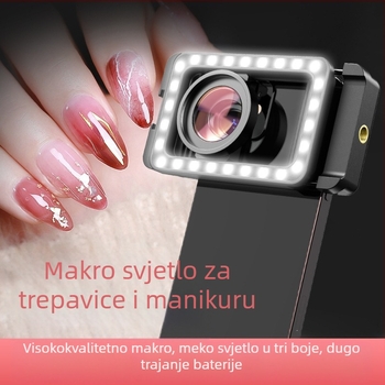 Proizvođač veleprodaje mobilnih telefona makro svjetlo za popunjavanje visoke rezolucije tetovaža obrva trepavice sukulentna manikura nakit od kukaca snimanje uživo