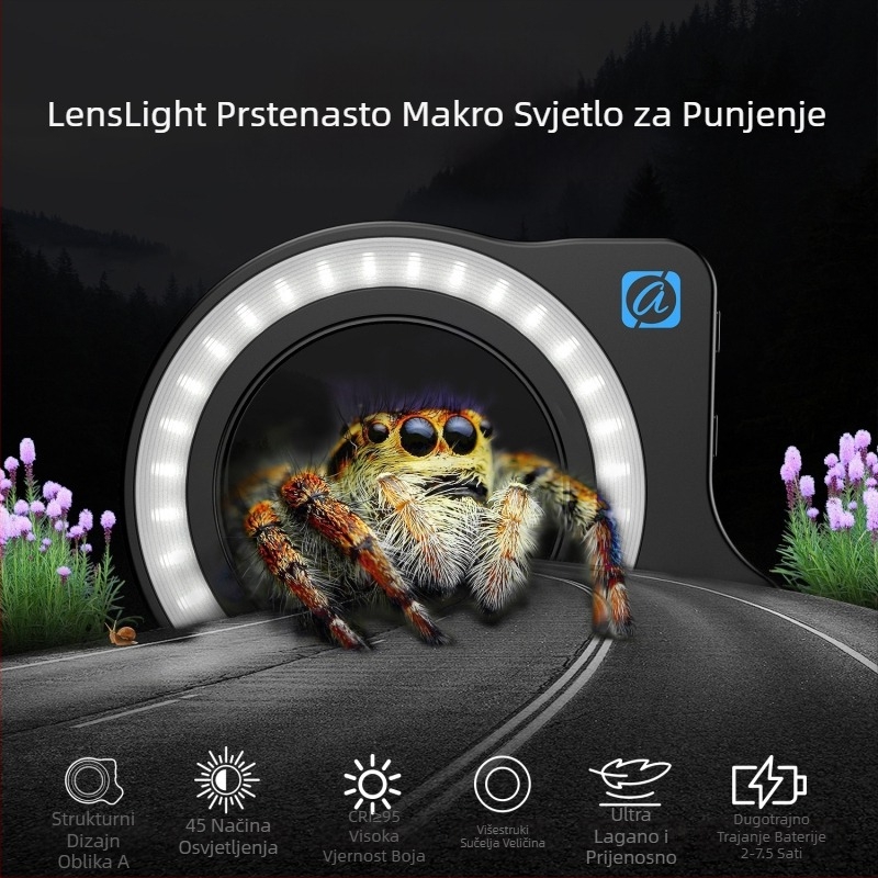 APEXEL svjetlo za makro punjenje mobitela, uljepšavanje noktiju, fotografija, nakit, identifikacija, svjetlo za punjenje, navojni priključak 37-52 mm