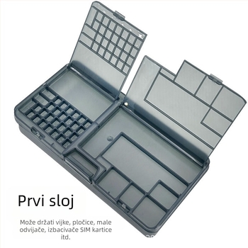 Popravak mobilnih telefona, stolna kutija za pohranu dvostrukih komponenti, digitalne komponente, pribor za vijke, organizacija alata, DIY pohrana