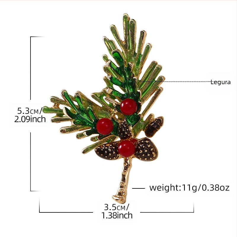 Božićna broš od legure, ulje, novi borovi češeri, korsaž, modni blagdanski listovi, veleprodaja