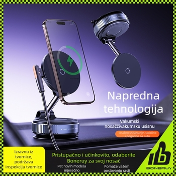 Boneruy auto punjač za bežično punjenje, nosač za vakuumsku adsorpciju, stolni nosač, uredski navigacijski nosač za automobil