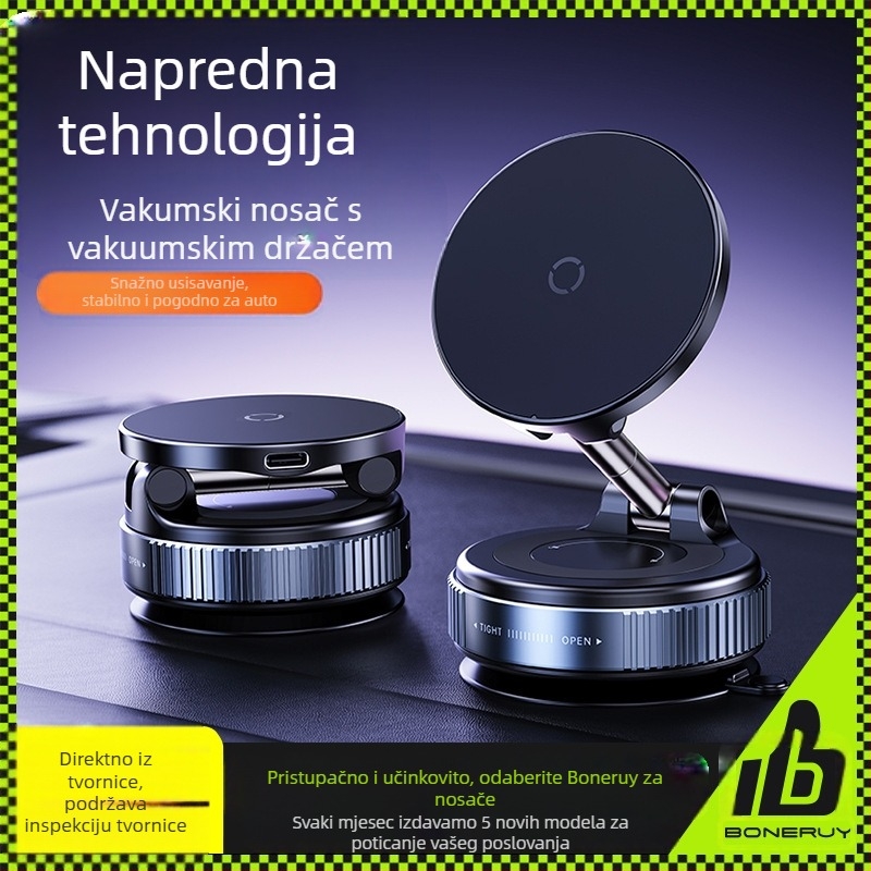 Boneruy auto punjač za bežično punjenje, nosač za vakuumsku adsorpciju, stolni nosač, uredski navigacijski nosač za automobil