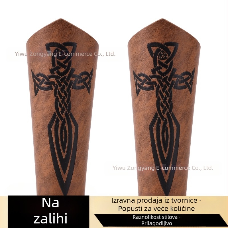 Prekogranični srednjovjekovni muški kožni narukvica za ruke, retro punk, karnevalski kostim, dodaci za cosplay kostime, štitnik za ruku