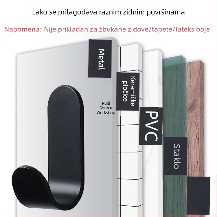 Kuka za vješalicu za odjeću, Kuka za odjeću bez bušenja iza vrata, Kuka za vješalicu za kupaonicu s ljepilom, Držač za slušalice