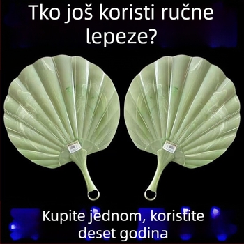 Ventilator od imitacije žada, uvećani, zadebljani, izdržljiv, super cool, drevni ventilator, ventilator od rogoza, prijenosni ručni ventilator, novi stil 2025.