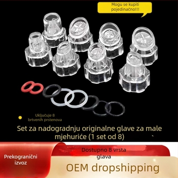 Mali usisni nastavak za mjehuriće, potrošni materijal za čišćenje, vodik i kisik, mala kristalna glava, gumeni prsten, zamjenska glava, pribor za kozmetičke instrumente za pomlađivanje i ljepotu kože