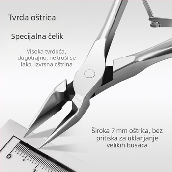 Kliješta Cross-Border Eagle-Beak s valovitom drškom, kliješta od nehrđajućeg čelika s ravnim utorima za nokte, kliješta Eagle-Beak, kliješta za zanoktice, kliješta za uklanjanje svrdla, set za manikuru