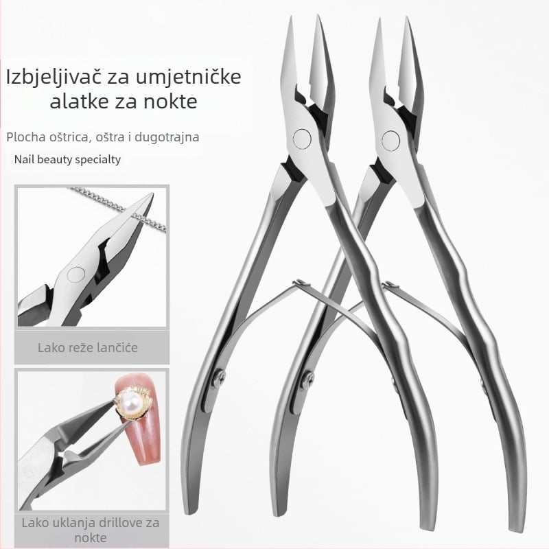 Kliješta Cross-Border Eagle-Beak s valovitom drškom, kliješta od nehrđajućeg čelika s ravnim utorima za nokte, kliješta Eagle-Beak, kliješta za zanoktice, kliješta za uklanjanje svrdla, set za manikuru