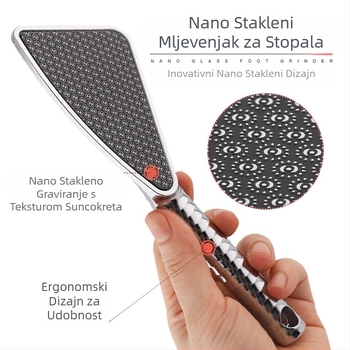 Prijenosni sa staklenom pločom za stopala, kamen za trljanje pete, alat za njegu stopala, alat za njegu stopala