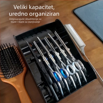 Stalak za pohranu kutije za frizerske škare, stalak za pohranu za frizere, brijačnica, frizerski salon, poseban nosač, ladica za alate za frizerski salon