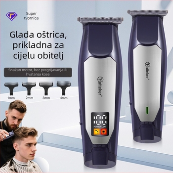 Novi kućanski punjivi šišač za kosu za muškarce, samouslužni šišač za gradijentno podrezivanje, šišač za glavu s digitalnim zaslonom, električni šišač za kosu