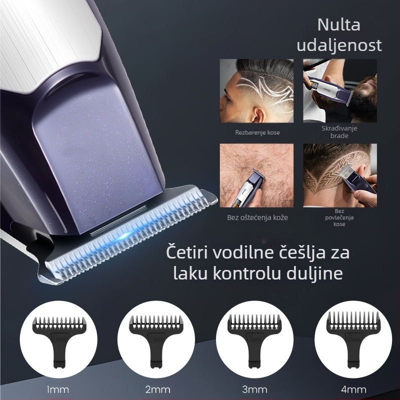 Novi kućanski punjivi šišač za kosu za muškarce, samouslužni šišač za gradijentno podrezivanje, šišač za glavu s digitalnim zaslonom, električni šišač za kosu