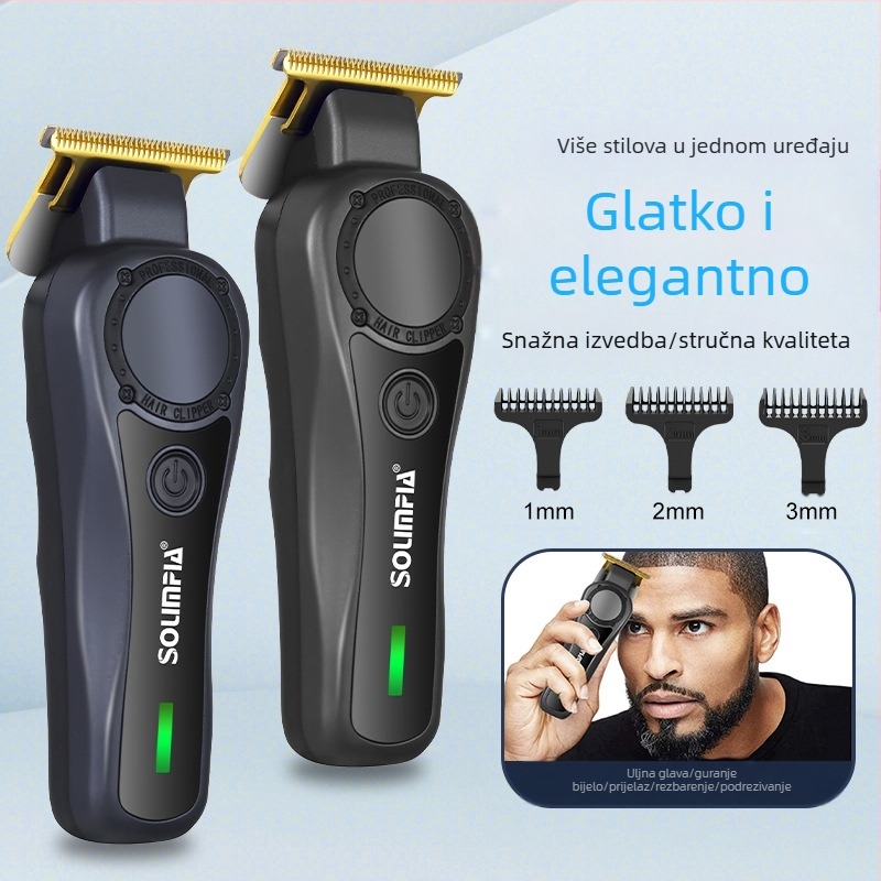 SOLIMPIA Vintage šišač za kosu za muškarce, električni šišač za kosu, USB punjivi frizerski salon, šišač za rezbarenje glave uljem