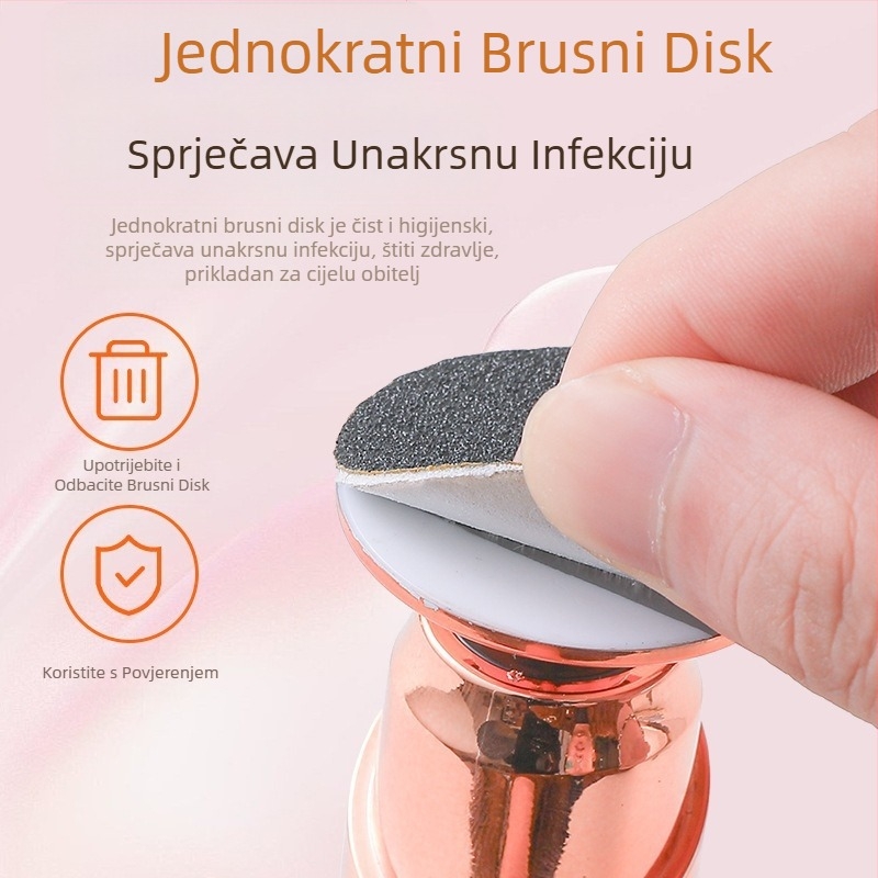 Električna brusilica za stopala, strugač za pete, brusilica za stopala, odstranjivač mrtve kože, punjivi odstranjivač žuljeva, automatska brusilica za pedikuru