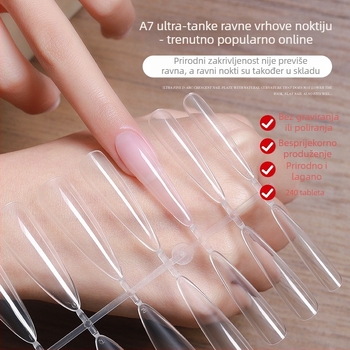 Manikura noktiju, ekstra dugi šiljasti nokti, vitkiji izgled, ultra tanke, ekstenzije za nokte bez tragova, flasteri za nokte bez graviranja i brušenja za salone za nokte