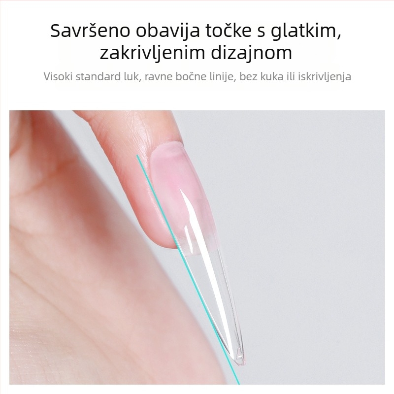 Manikura noktiju, ekstra dugi šiljasti nokti, vitkiji izgled, ultra tanke, ekstenzije za nokte bez tragova, flasteri za nokte bez graviranja i brušenja za salone za nokte