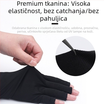 Crne rukavice za nail art, anti-ultraljubičaste, anti-iluminacijske, aparat za tamnjenje, fototerapija, pečenje, crna lampa za pečenje, blokiranje, Dew fingers Special