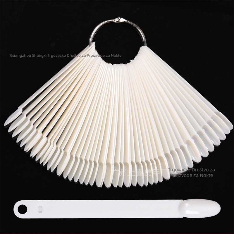 Pločica za nokte, komad za nokte, kratki ovalni nokti, 50 komada s željeznim prstenom, kartica u boji, alat za kartice u boji laka za nokte