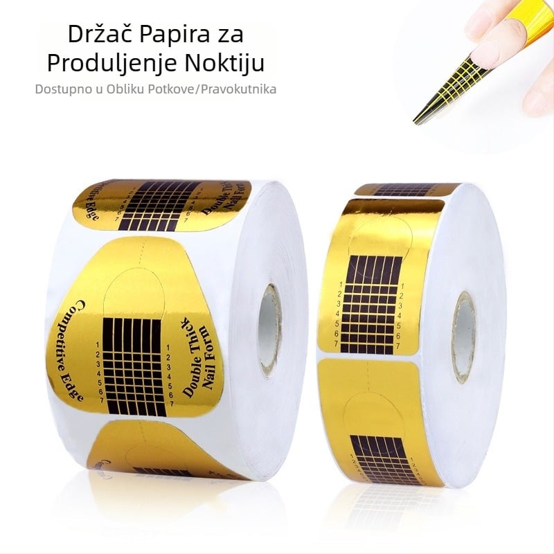 Držač za papir za nokte u obliku potkove, pravokutni fototerapijski oklop s kristalnim ekstenzijama, zlatni držač za nokte 500, držač za prste s ljepilom za fototerapiju