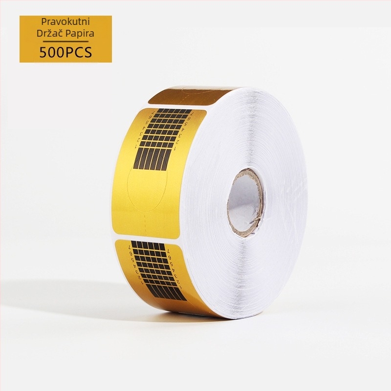 Držač za papir za nokte u obliku potkove, pravokutni fototerapijski oklop s kristalnim ekstenzijama, zlatni držač za nokte 500, držač za prste s ljepilom za fototerapiju