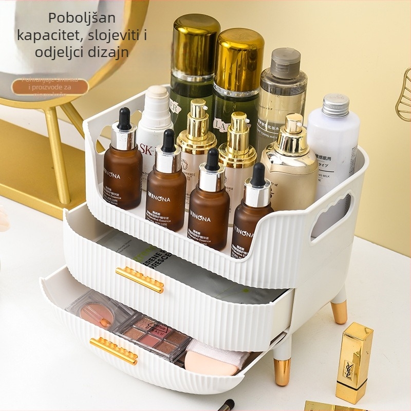 Kutija za pohranu kozmetike, Pristupačna luksuzna i vrhunska kutija za pohranu toaletnog stolića, Proizvodi za njegu kože, Maska za ruž za usne, Stalak za završnu obradu otporan na prašinu