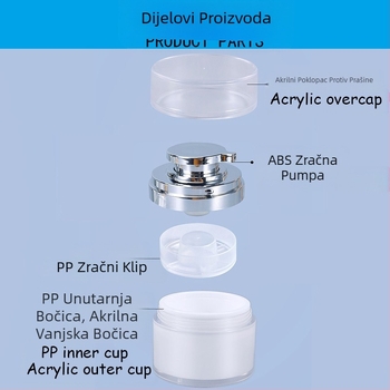 Spot 30G zlatna vakuumska boca za kremu 50G biserno bijela boca za prešanje 100G akrilna boca za kremu