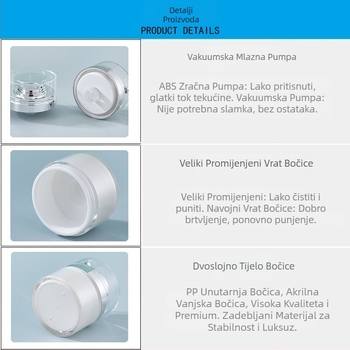 Spot 30G zlatna vakuumska boca za kremu 50G biserno bijela boca za prešanje 100G akrilna boca za kremu