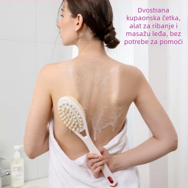 Nova višenamjenska četka za kupanje, masaža leđa, trljanje, dvostrana četka za kupanje s dugom ručkom, mekana četka za kupanje