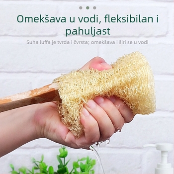 Duga drvena drška četke za kupanje od lufe, četka za kupanje, trljanje pulpe od lufe, ručnik za kupanje, pribor za kupanje, čišćenje bazena, četka za kupanje