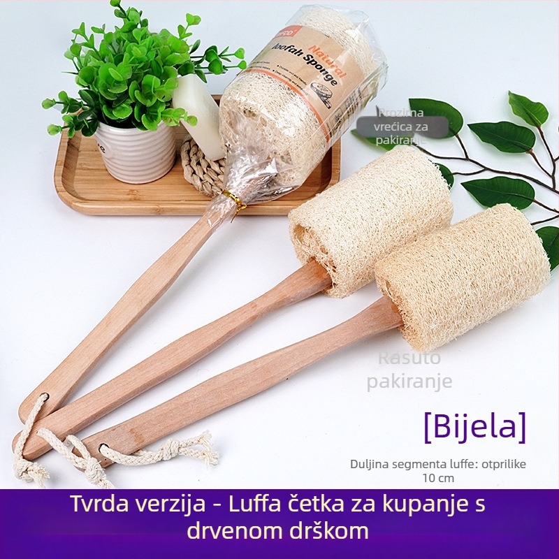 Duga drvena drška četke za kupanje od lufe, četka za kupanje, trljanje pulpe od lufe, ručnik za kupanje, pribor za kupanje, čišćenje bazena, četka za kupanje